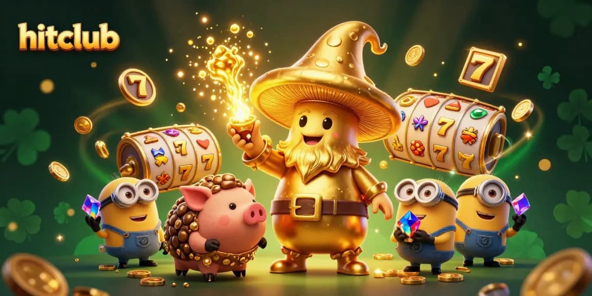 Experience the hitclub magic with a wizard, treasure-hunting pig, and dynamic casino elements.