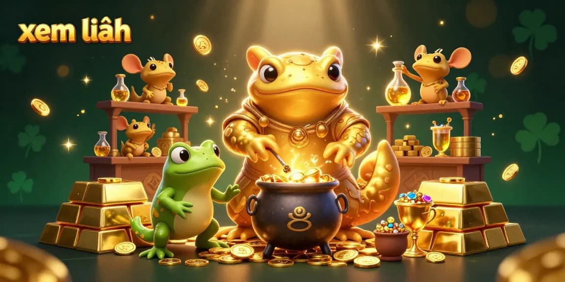 Experience the magic of gambling with "xem thêm" in a vibrant, jewel-filled casino alchemy scene.