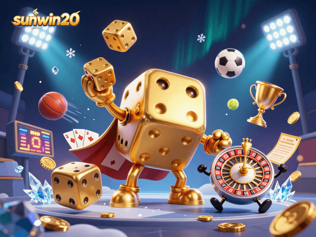 Experience excitement with sunwin20 as the golden dice golem juggles winning golden dice!