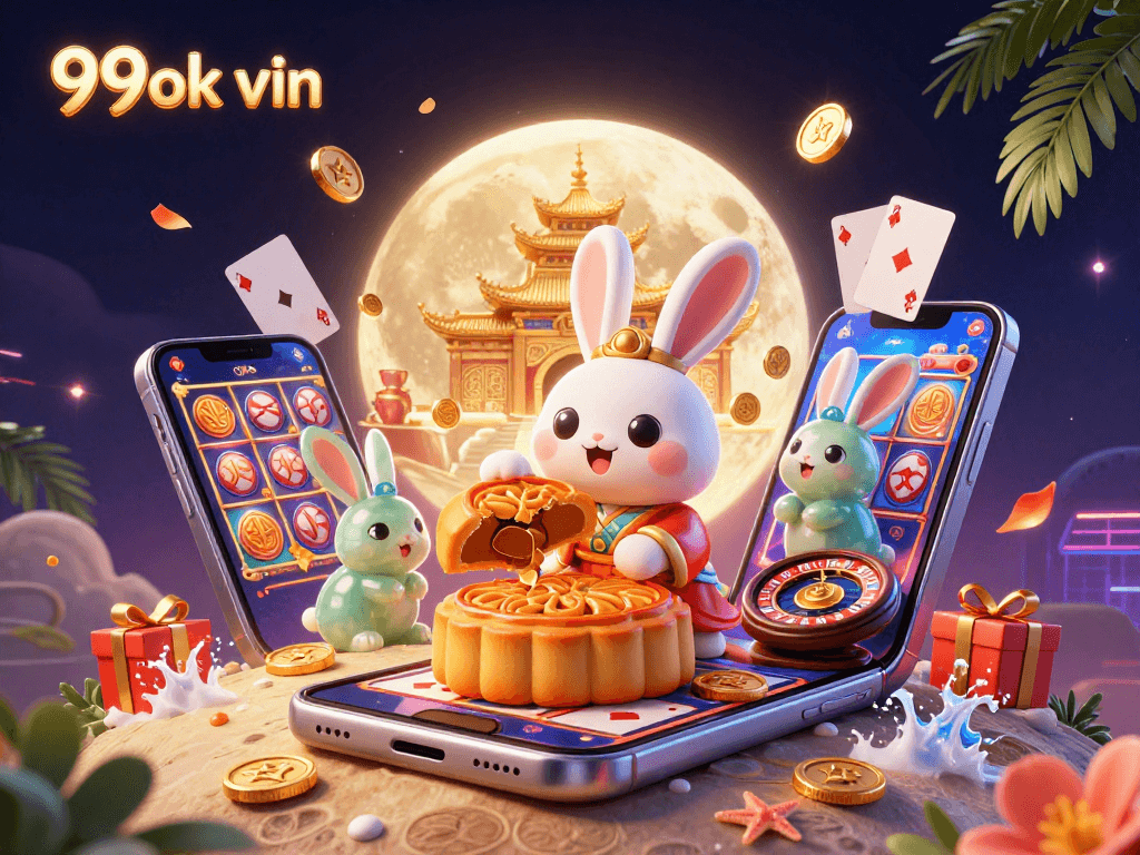 Experience thrilling gaming with the 99ok vin casino illustration featuring moon festival elements.