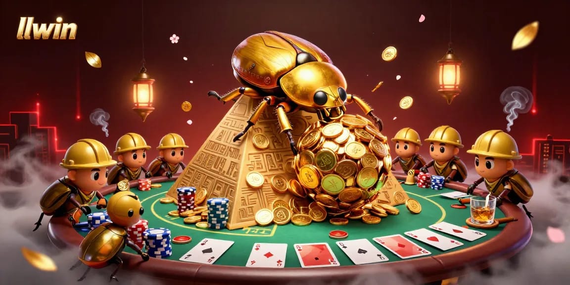 Experience thrilling action at llwin with a massive dung beetle and golden coins.