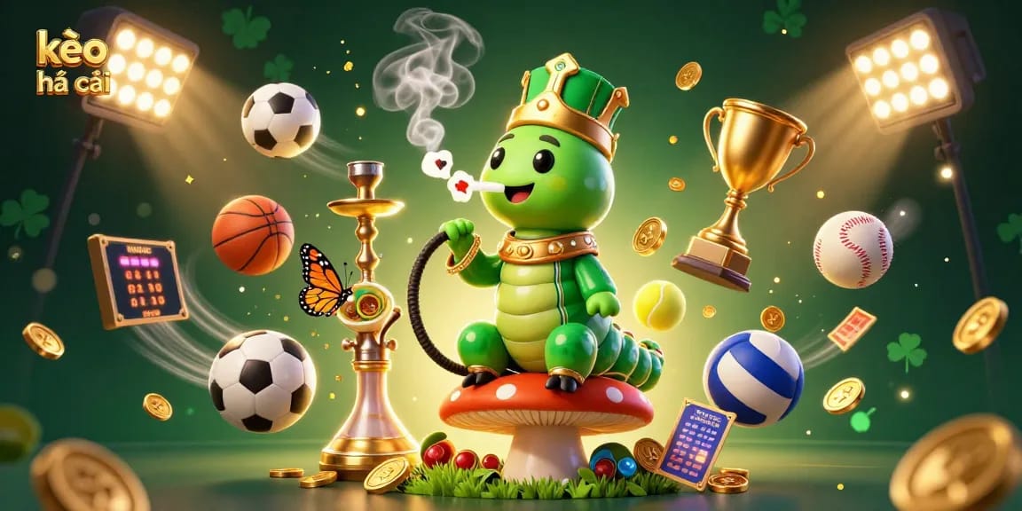 Engage with kèo nhà cái betting strategies through a vibrant 3D illustration featuring dynamic gambling elements.