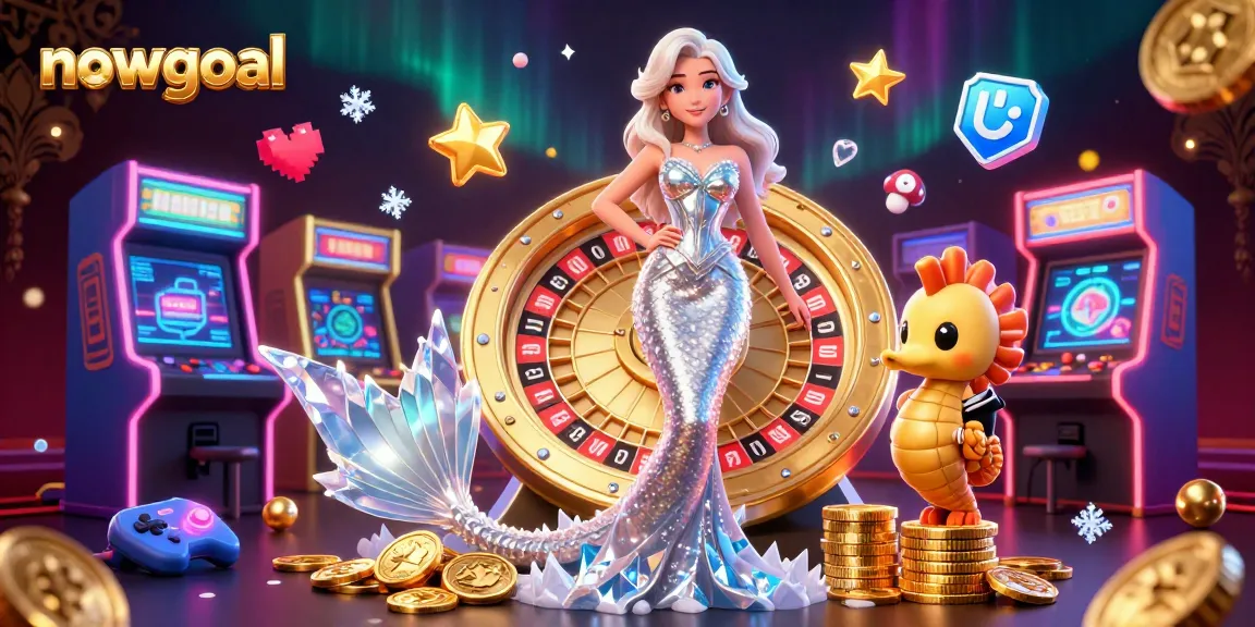 Engage with nowgoal's live betting insights within a vibrant 3D casino scene.