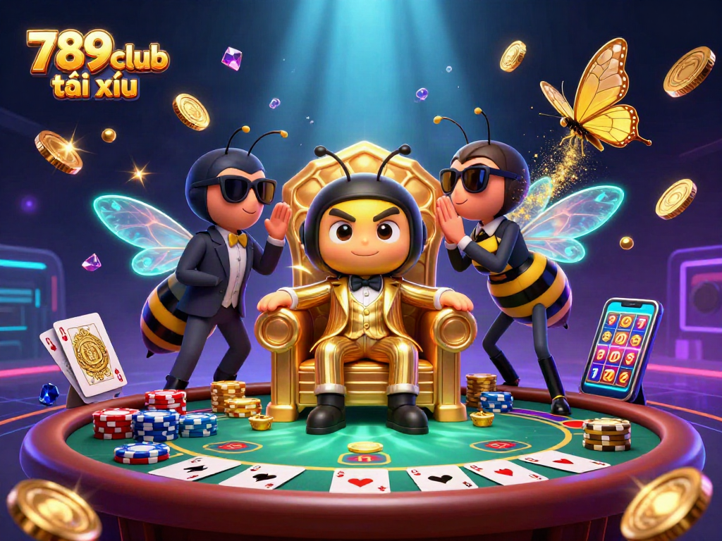 Engage with 789club tài xỉu in this vibrant casino scene featuring a bumblebee mob boss.