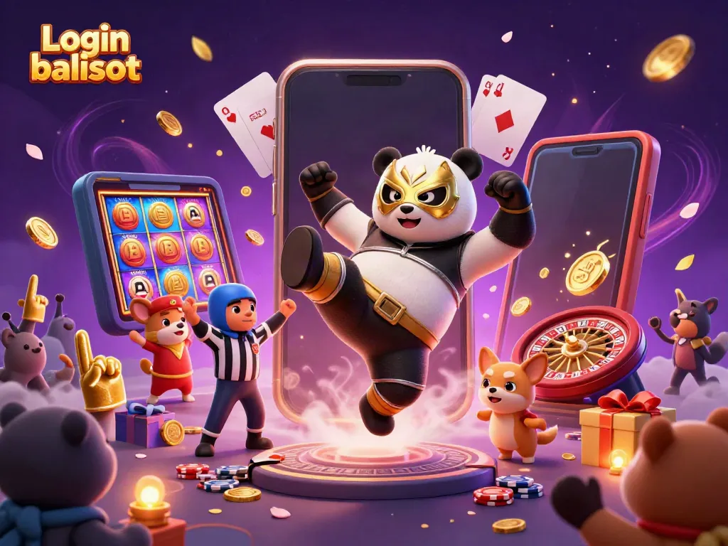 Experience the excitement of Login balislot with a vibrant 3D casino scene full of action and characters.