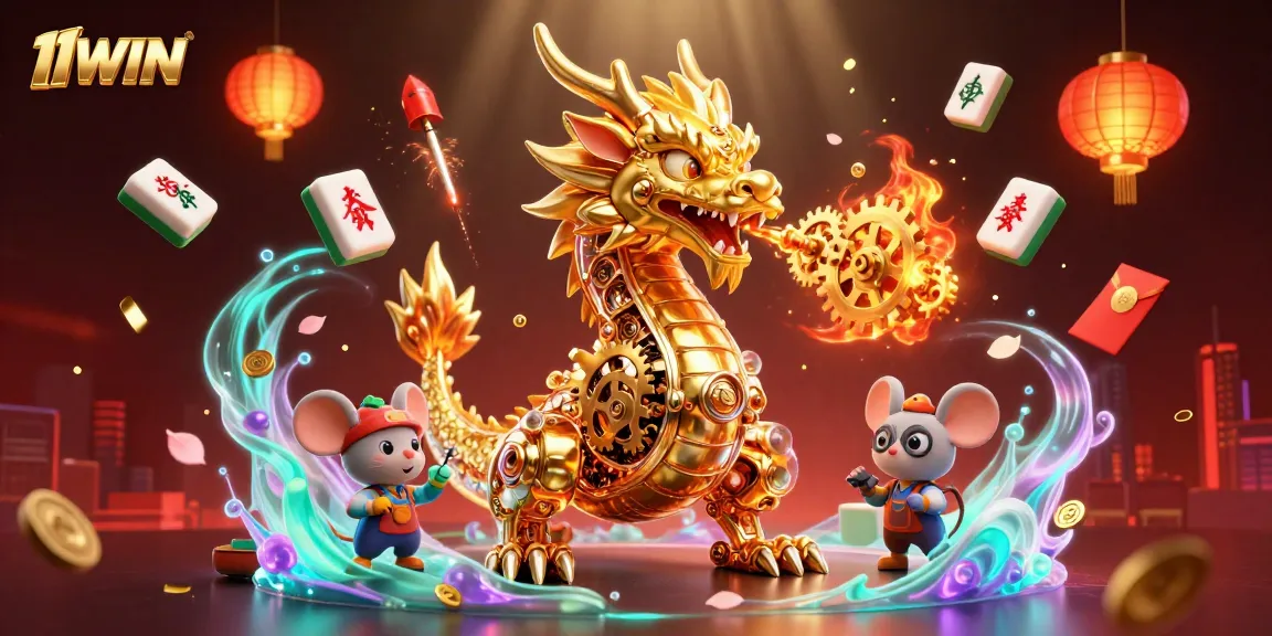 Engage in the thrill of luck and fortune with 11WIN's vibrant golden dragon scene.