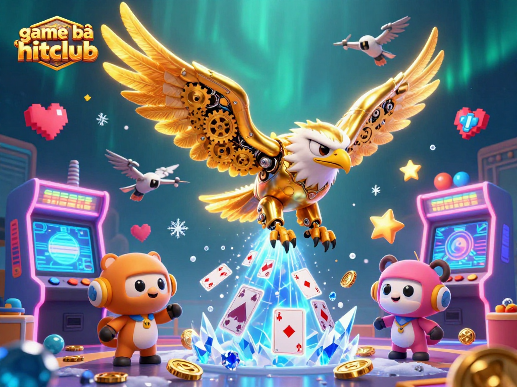 Experience thrilling gameplay with game bài hitclub featuring a golden eagle and exciting casino elements.