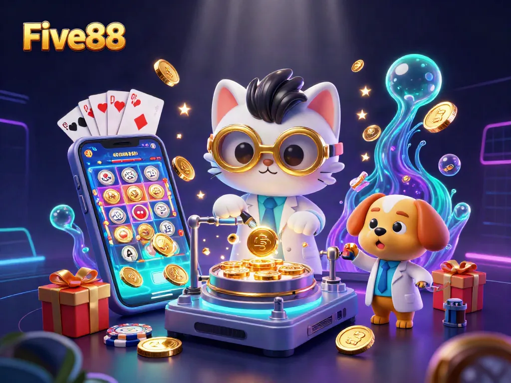 Play exciting games with Five88’s vibrant casino scene featuring colorful slot games and thrilling action