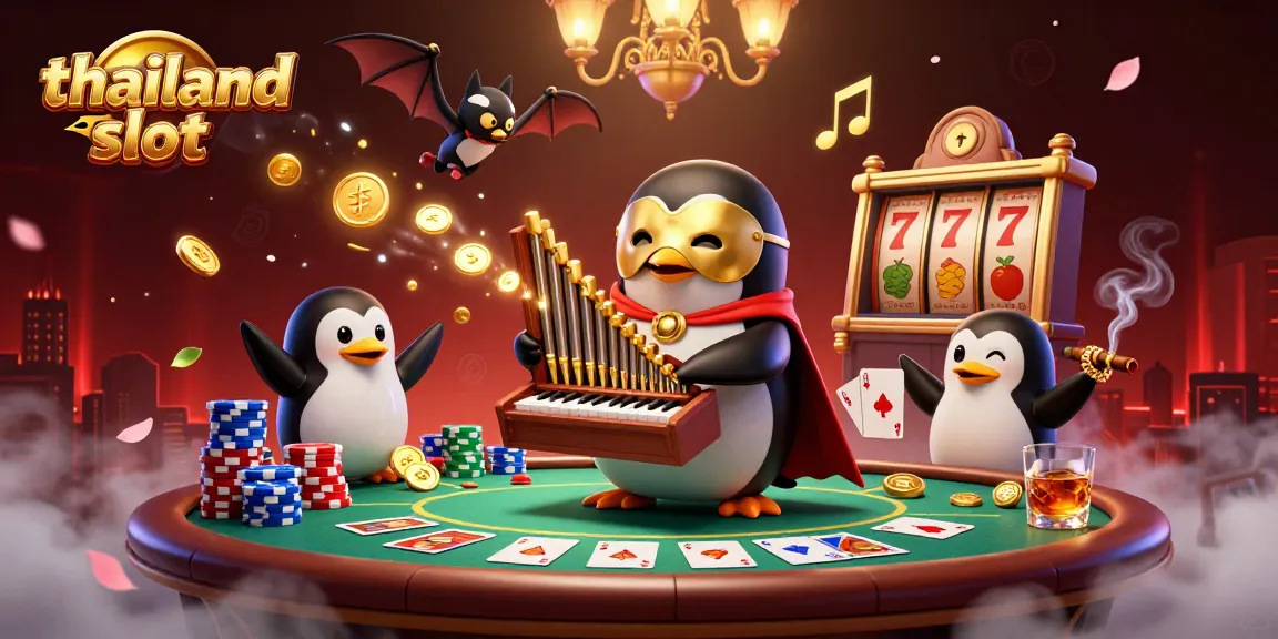 Experience excitement with thailand slot featuring dynamic characters, coins, and casino elements.
