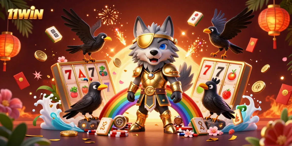 Engage with thrilling games at 11WIN, featuring mythical characters and vibrant casino elements.