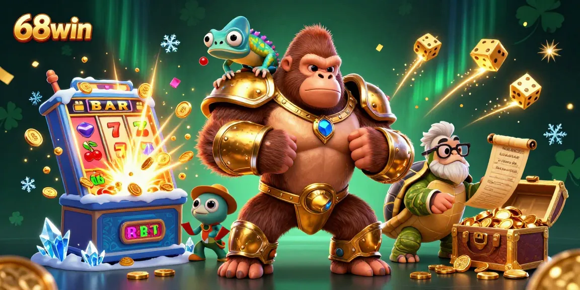 Experience the excitement of 68win with vibrant casino scenes and thrilling gambling adventure.