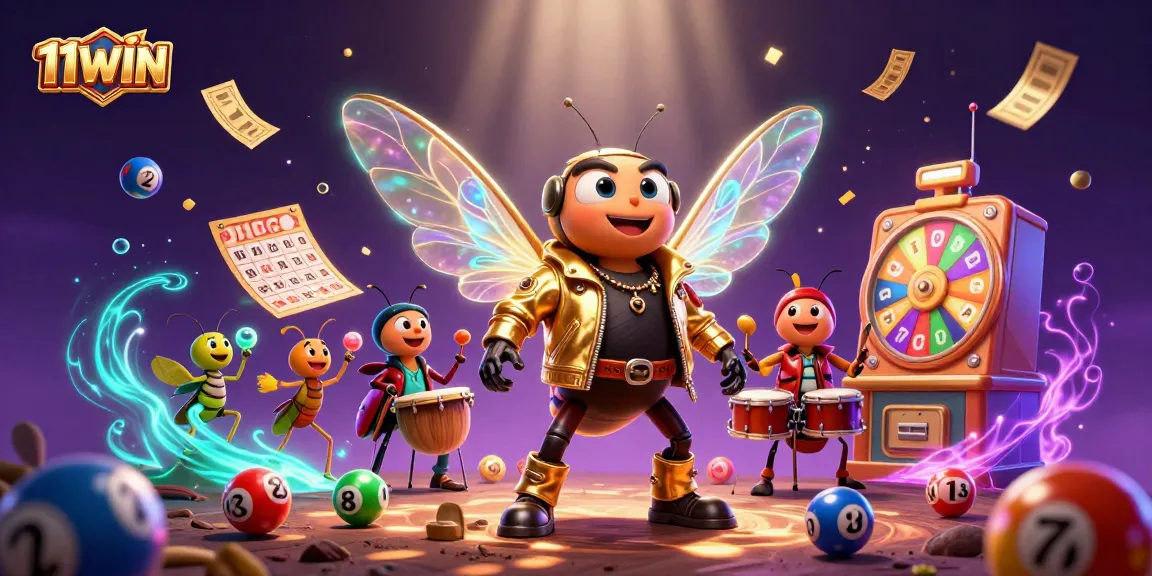 Engage in thrilling gameplay with 11WIN's colorful lottery elements and energetic characters.