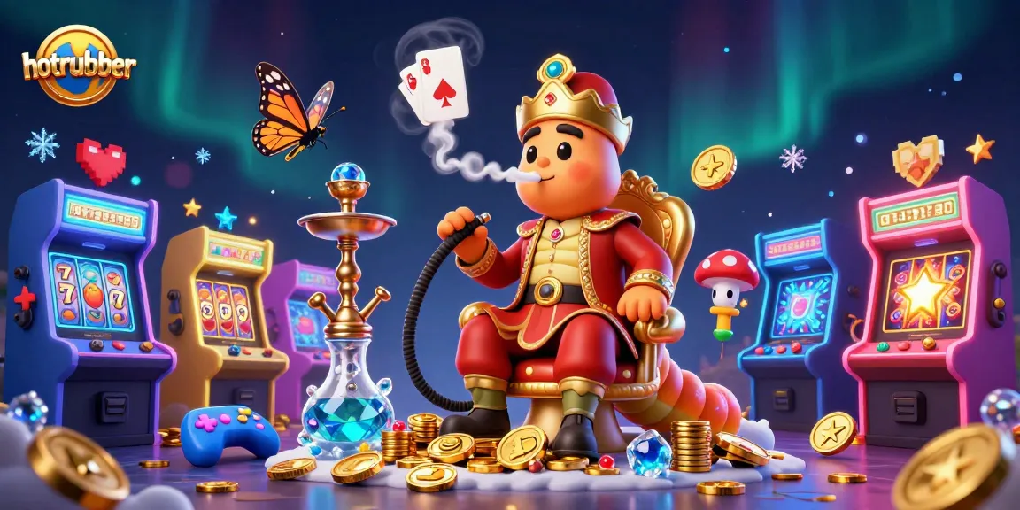 Experience hotrubber slots with thrilling lucky 7s and vibrant gems in this dynamic illustration.